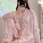 Japanese Sweet Cartoon Long Sleeved Pajamas For Women - EX-STOCK Canada
