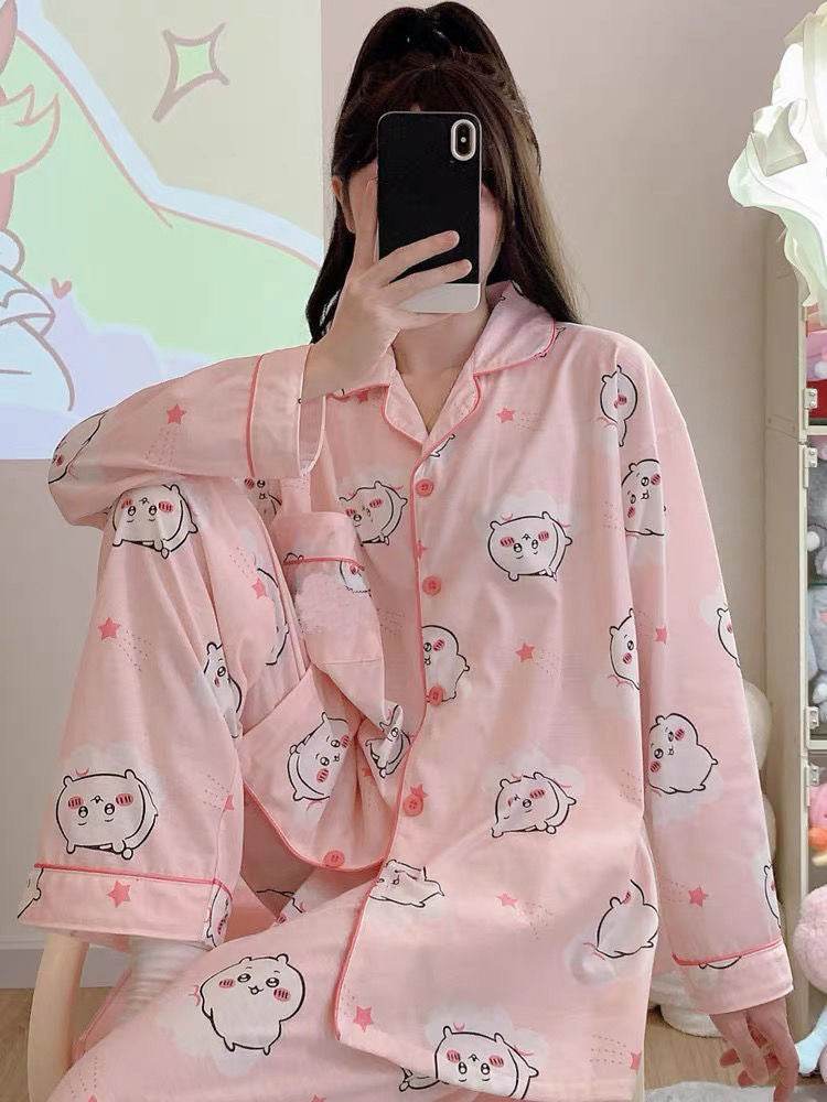 Japanese Sweet Cartoon Long Sleeved Pajamas For Women - EX-STOCK Canada
