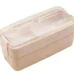 Caja de plástico de plástico de fibra de paja de trigo de 2 capas cuadradas para lonchera preescolar de jardín de infantes para niños