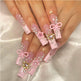 24 PCS Bowbowknot Nail Art, Long Length Long Water Pipe Fake Nails,Square Head Nail Tips False Nail EX-STOCK Canada 