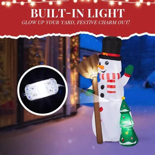 6.2FT Lighted Christmas Inflatable Decoration, Inflatable Snowman Holding Groom, Funny Blow Up Yard Decorations With Built-in LED Lights For Holiday Party Front Yard Lawn Garden Decor EX-STOCK Canada 