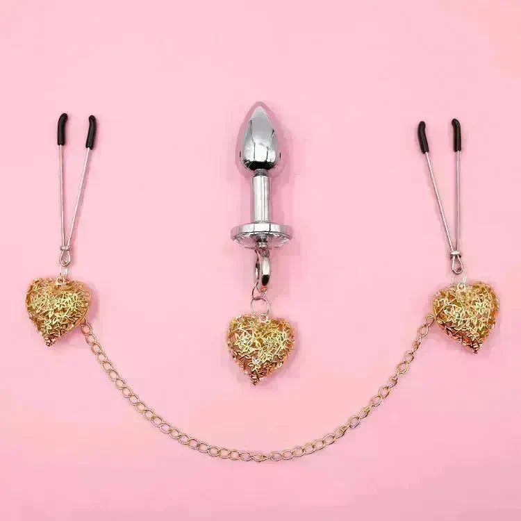Love Chain Sex Toys Bell For Women Nipple Clamp Anal Plug - EX-STOCK CANADA