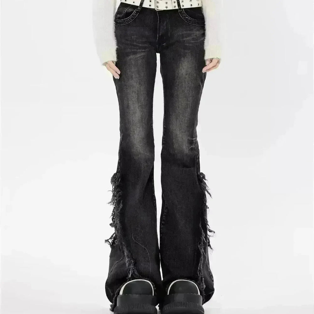 Fashion American Slightly Flared Baggy Jeans Pant Women - EX-STOCK CANADA