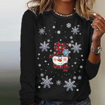 Snowman Printed Panel Loose Sweater EX-STOCK Canada 