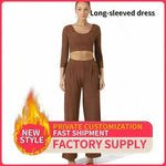 Women Fashion Casual Matching 2pcs set Long Sleeve Crop top and Pant set - EX-STOCK CANADA
