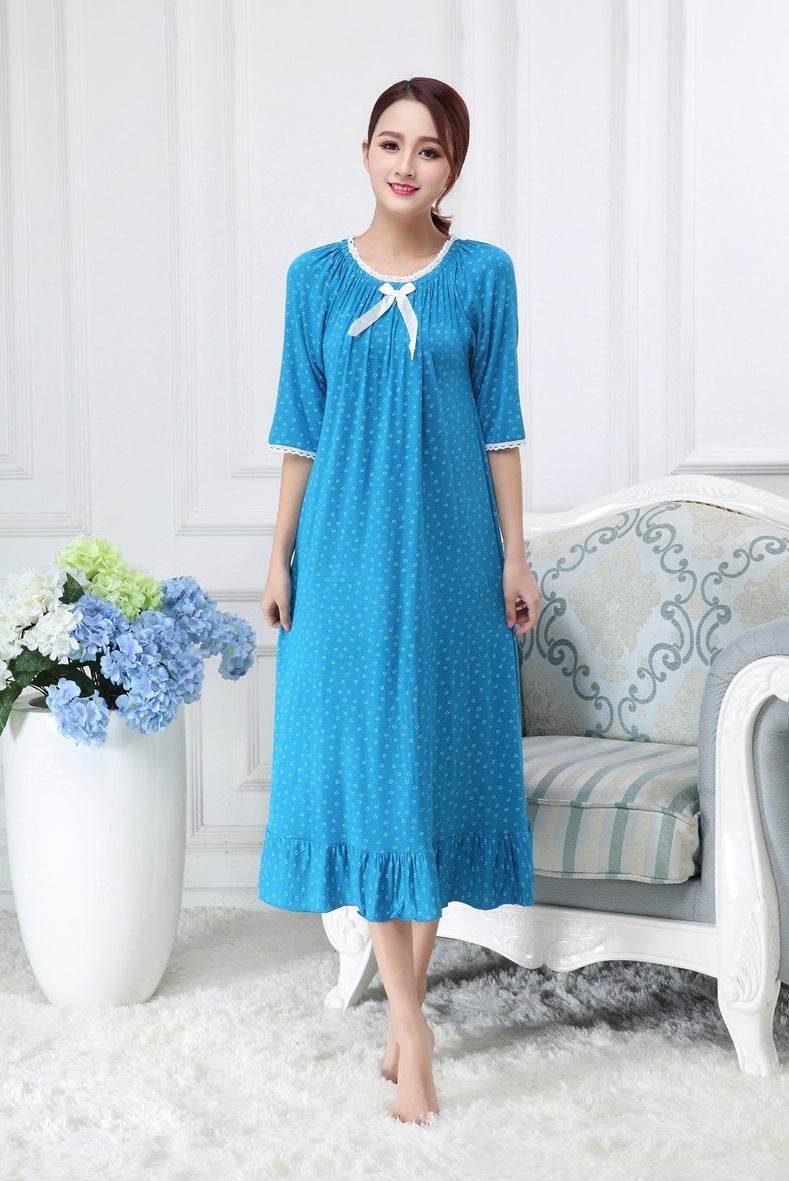 Modal Long Small Floral Pajamas For Women - EX-STOCK Canada