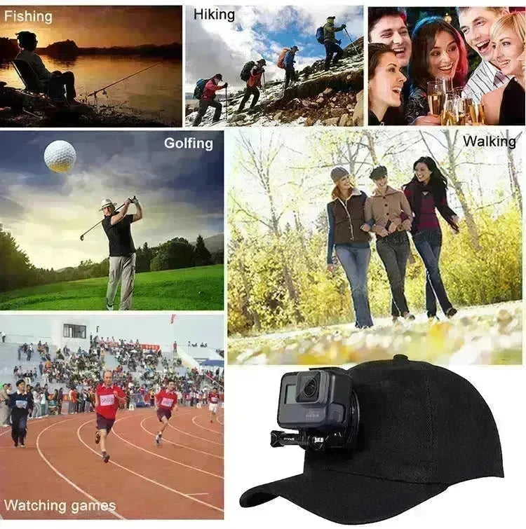 Canvas Sun Hat Cap Cycling Hiking Golfing Fishing For Sports Action Cam Camera EX-STOCK