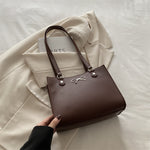 Large Capacity PU Leather Tote Bag for Women – Stylish Shoulder Bag