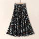 Floral patterned skirt on a beige background