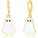 Halloween Ghost Earrings For Women Gold Ghost Huggie Hoop Earrings Halloween Jewelry Cute BOO Halloween Earrings EX-STOCK