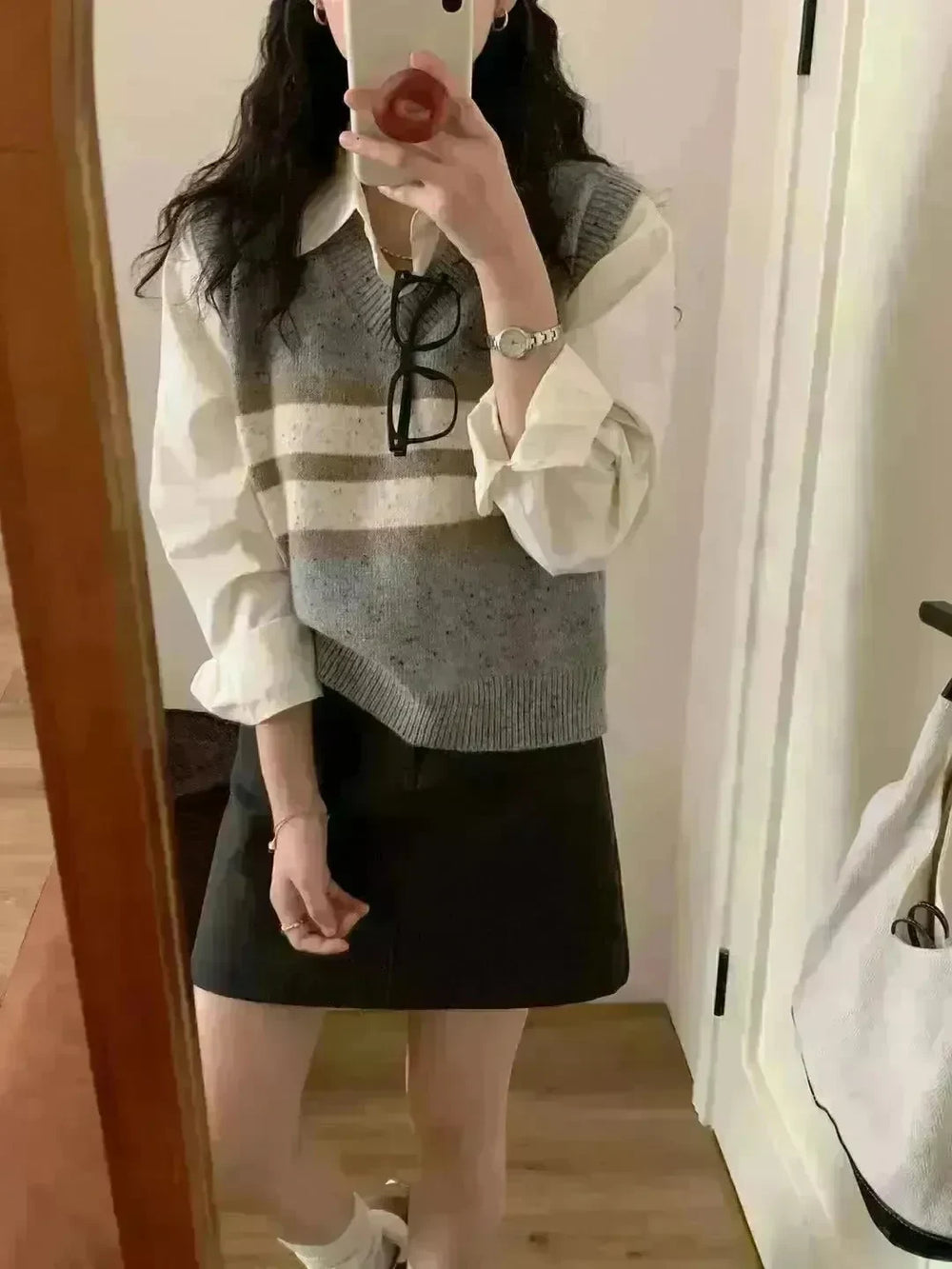 Cashmere Sleeveless V-neck Knitted Sweater Vest top for women - EX-STOCK CANADA