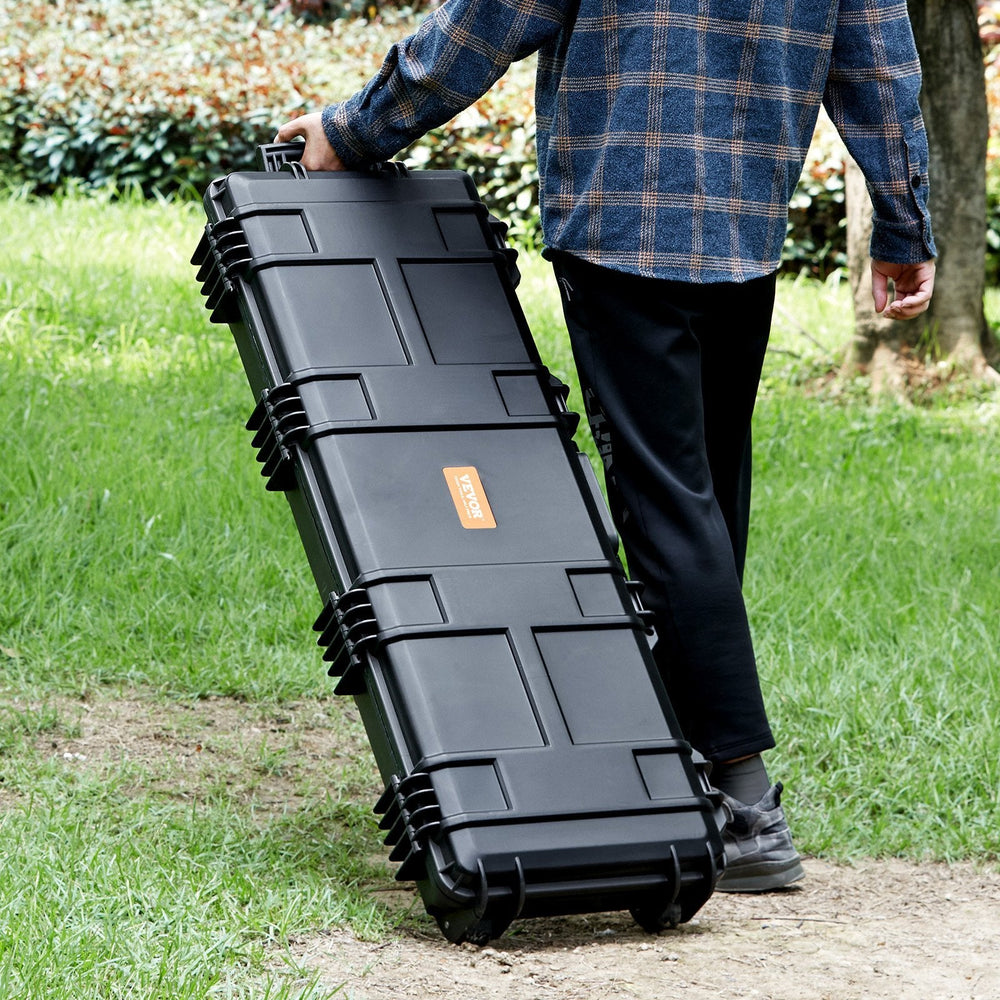 Tactical Range Case, Outdoor Tactical Hard Case With 3 Layers Fully-protective Foams, 42 Inch Lockable Hard Tactical Range Case With Wheels, IP67 Waterproof & Crushproof EX-STOCK