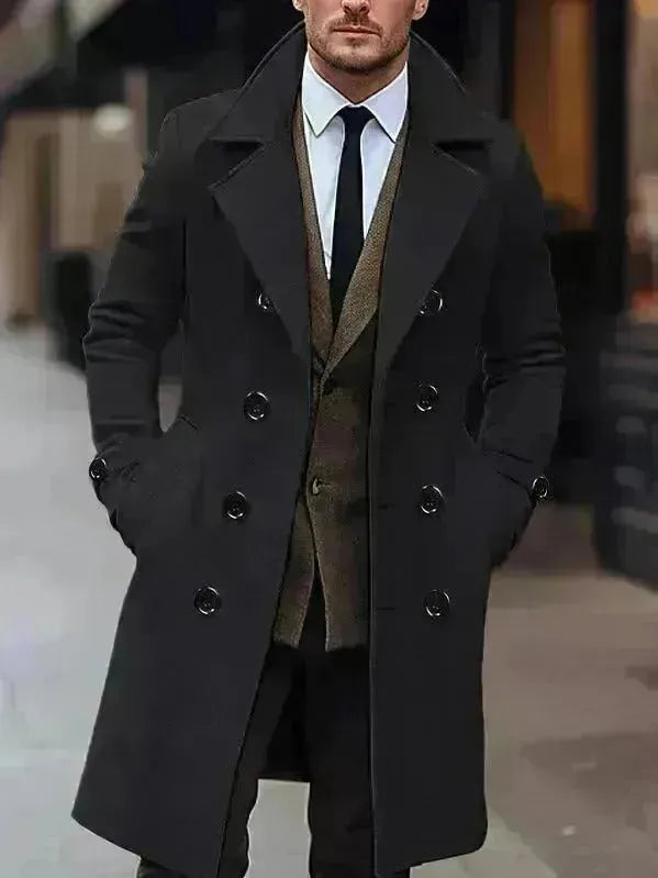 Fall Winter Men Woolen Coat Double Breasted Overcoat for men