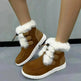 Fashion Suede Fleece Snow Boots Winter Warm Plush Round Toe Cotton Shoes Versatile Simple Short Boot For Women - EX-STOCK CANADA