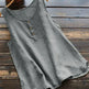 Solid Color Round Neck Loose Casual Vest Cotton Linen summer blouse top for Women - EX-STOCK CANADA