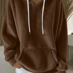 Women's Solid Color Lamb Fleece Lined Versatile Sweatshirt For Autumn And Winter EX-STOCK Canada 