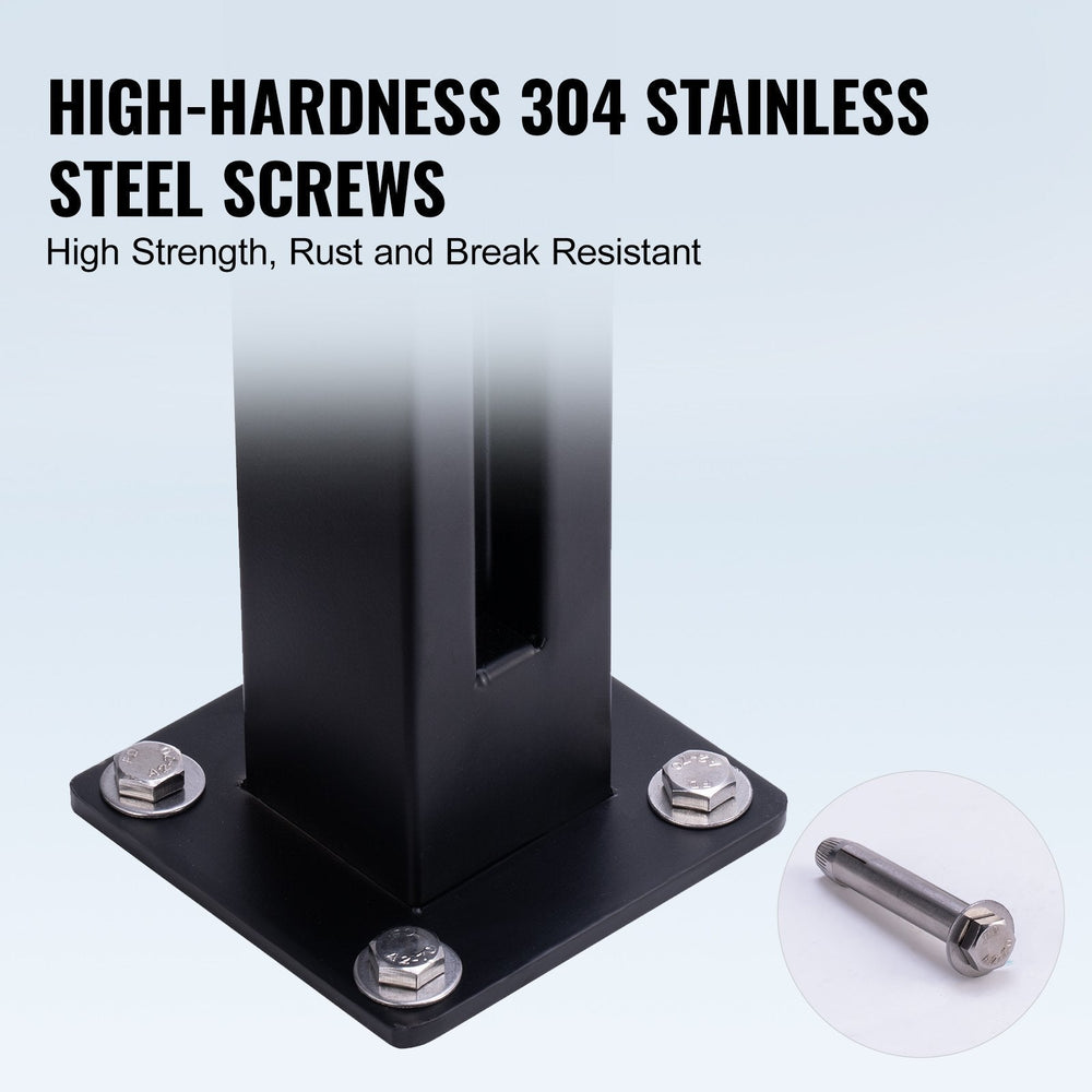 Thickness Tempered Glass, 304 Stainless Steel Glass Mounting Clamp, Glass Shelf Bracket For Balcony, Garden, Deck, Stair, Black EX-STOCK