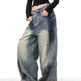 Splash Ink Ripped Machete Baggy Jeans Pant For Women Loose-fitting Wide-leg Trousers - EX-STOCK CANADA