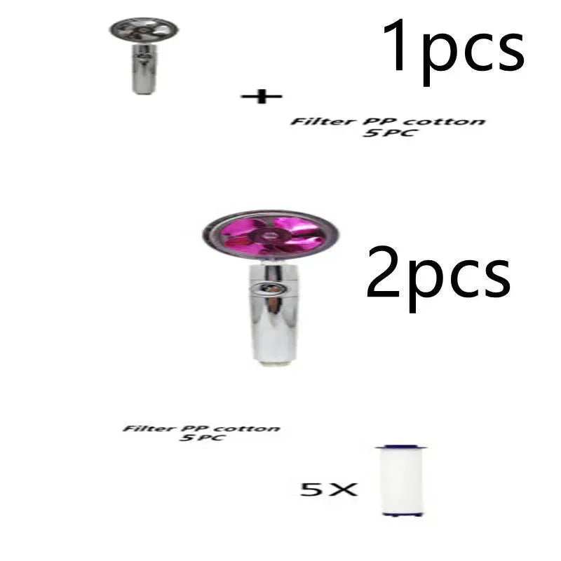Propeller Driven Shower Head With Stop Button And Cotton Filter Turbocharged High Pressure Handheld Shower Nozzle - EX-STOCK CANADA