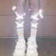 Christmas Reflective Luminous Dance Strap Women's Socks EX-STOCK Canada 