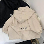 Children's Letters Anorak Cotton Zip Hoodie Windproof Jacket - EX-STOCK Canada