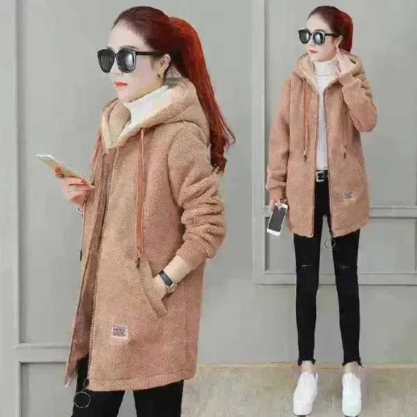 Women Faux fur coat and Jacket Autumn Winter Coat Cardigan wool coat warm coats for women