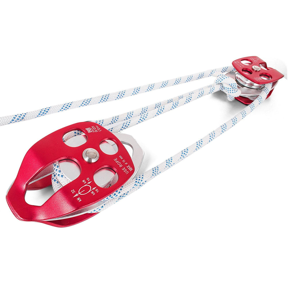Twin Sheave Block And Tackle 1 2 X 200Ft Twin Sheave Block With Braid Rope 30-35KN 6600-7705LBS Double Pulley Rigging EX-STOCK