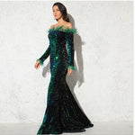 Off shoulder sequins Mermaid Formal Party dress