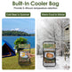 Foldable Fishing Chair With Backrest Built-In Cooler Bag Portable Handle Outdoor Lightweight Fishing Stool For Camping Hiking Hunting EX-STOCK