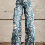 Plus-size Womens Casual Pants Lightweight Denim-look 