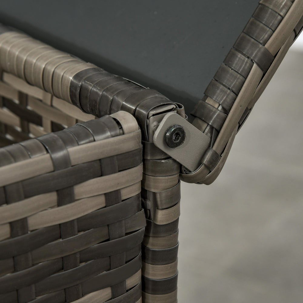 3-teiliges Gartenmöbel-Set, PE-Rattan-Aufbewahrungstisch und Stühle, GrauEX-STOCK Canada 