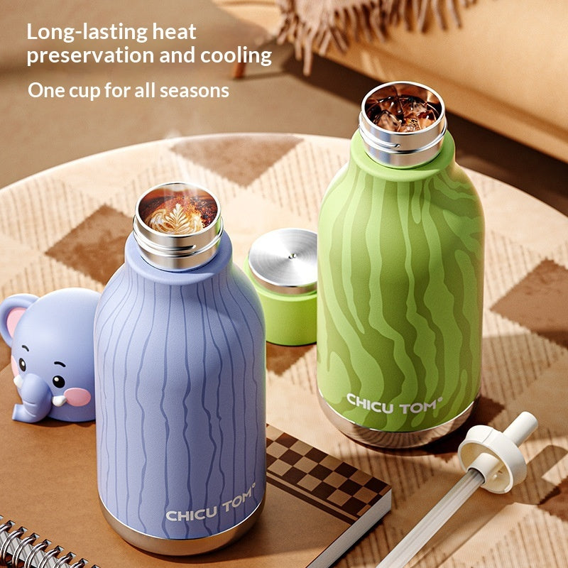 CHICU TOM Kids Animal Thermos Water Bottle – 480ml Insulated Cup with 3D Cartoon Lid | 9 Designs