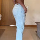 Women's Rhinestone Star Ripped Jeans – Light Blue Crystal Embellished Denim | Sizes XS–XL