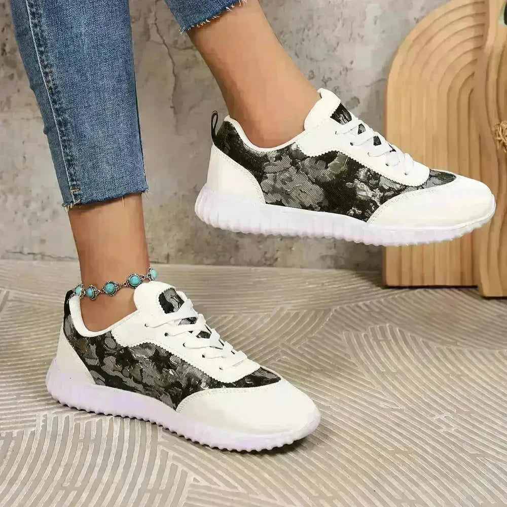 Versatile Lace-up Flat Shoes Casual Lightweight Thick-soled Running Sports Shoes Low-top Breathable Sneakers For Women - EX-STOCK CANADA