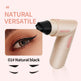 Eyebrow grooming tool with 'SHEDOES' branding and an eye with a black eyebrow pencil, labeled '01# Natural black'.
