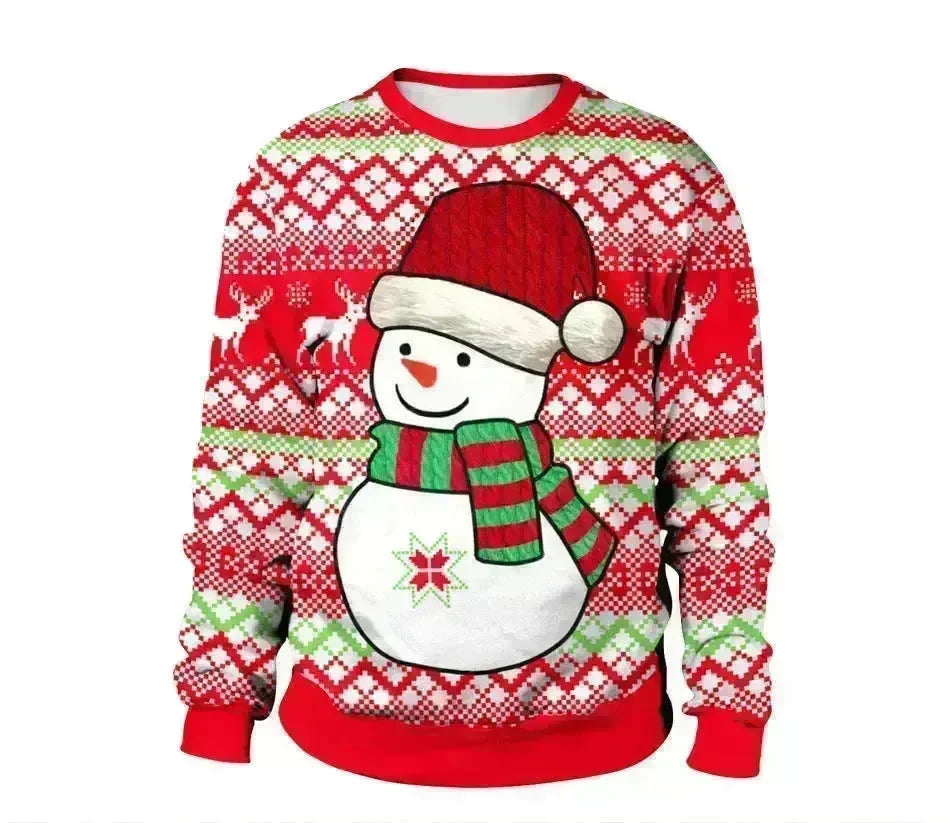 Autumn Winter Fashion Ugly Christmas Sweater Santa Elf Funny Pullover Womens Mens Print Sweaters Tops Clothing - EX-STOCK CANADA