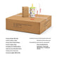 A brown cardboard shipping box with a small insulated mug and its own box shown on top, plus red dimension lines indicating 160mm height and 87mm width. Product specifications text is printed below on a white background.