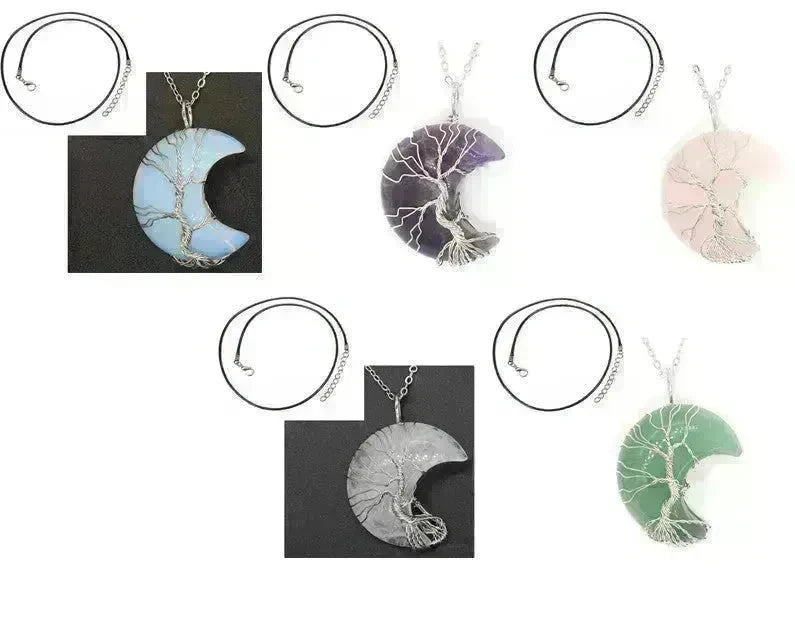 Natural Crystal Moon Pendant for Men and Women - EX-STOCK CANADA