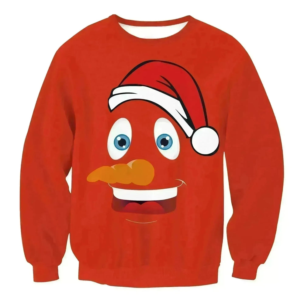Autumn Winter Fashion Ugly Christmas Sweater Santa Elf Funny Pullover Womens Mens Print Sweaters Tops Clothing - EX-STOCK CANADA
