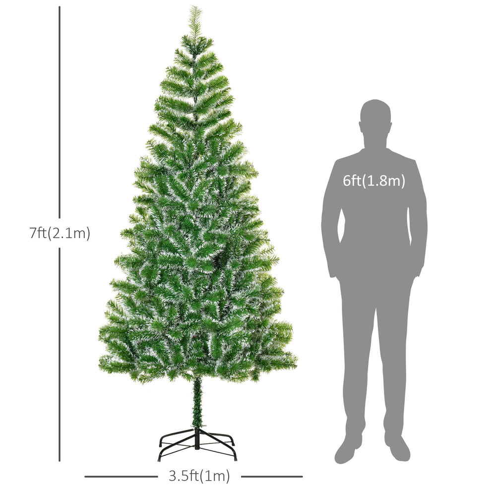 7FT Christmas Tree Artificial Classic Tree Holiday Indoor Decoration, With Mental Support 968 Tips, Green EX-STOCK Canada 