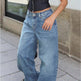 Street Style Loose Distressed Retro Washed Wide Leg Jeans EX-STOCK Canada 