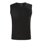 Black sleeveless athletic shirt on a white background