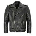 Black Casual Leather Clothing Motorcycle Men's Leather Coat