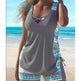 Women's Split Large Sport Conservative Style Wide Shoulder Strap Tankini Swimsuit Set EX-STOCK