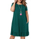 Plus Size Summer Dresses Round neck Short Sleeve Mini dress - EX-STOCK CANADA