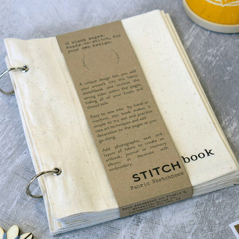 Linen Stitchbook Sketchbook for Painting & Needlework – Beige, Brown, Gray