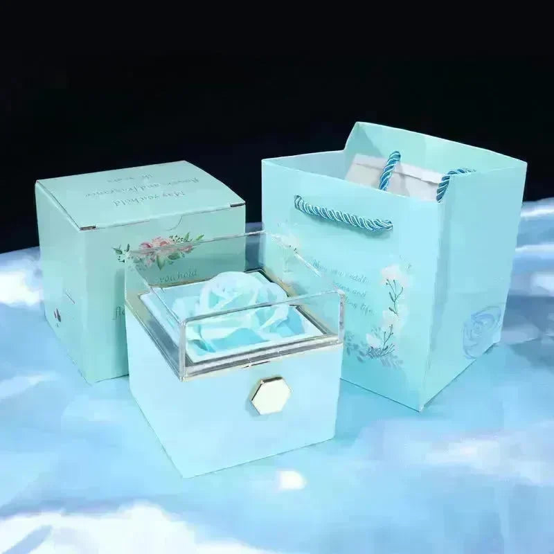 Rotating Soap Flower Rose Gift Box Creative Rotating Rose Jewelry Packaging Box Valentine's Day Gift For Women - EX-STOCK CANADA