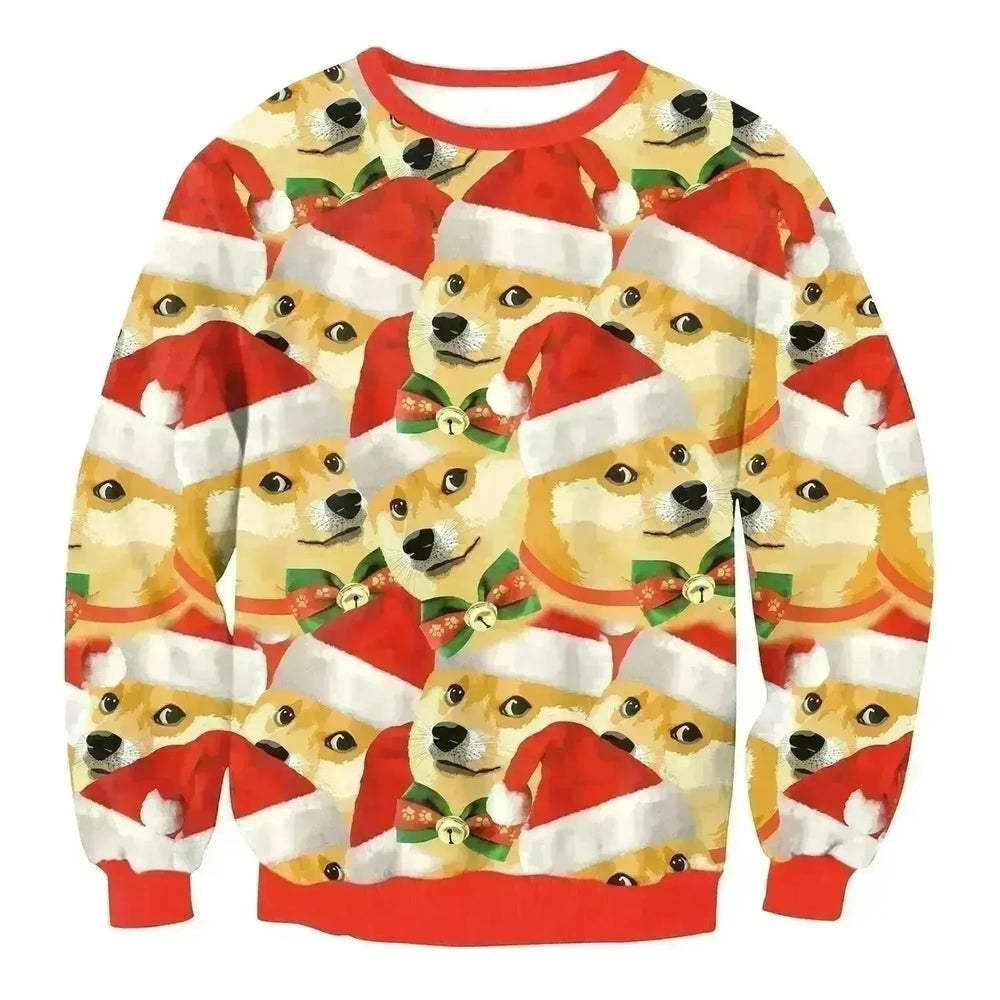 Autumn Winter Fashion Ugly Christmas Sweater Santa Elf Funny Pullover Womens Mens Print Sweaters Tops Clothing - EX-STOCK CANADA