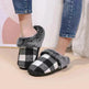 Winter Warm Plaid Plush Slippers Home Indoor Non-slip Bedroom Floor Soft Fuzzy Slipper For Couple Fashion Solid House Shoes - EX-STOCK CANADA