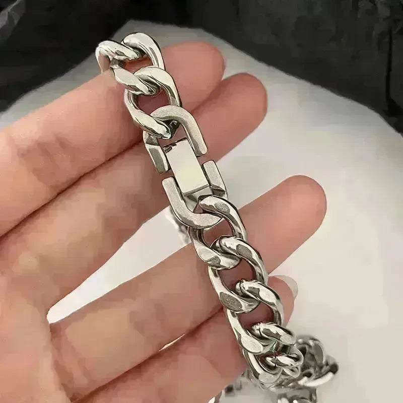 Thick Cuban Link Chain Titanium Steel Necklace Clavicle Chain - EX-STOCK CANADA
